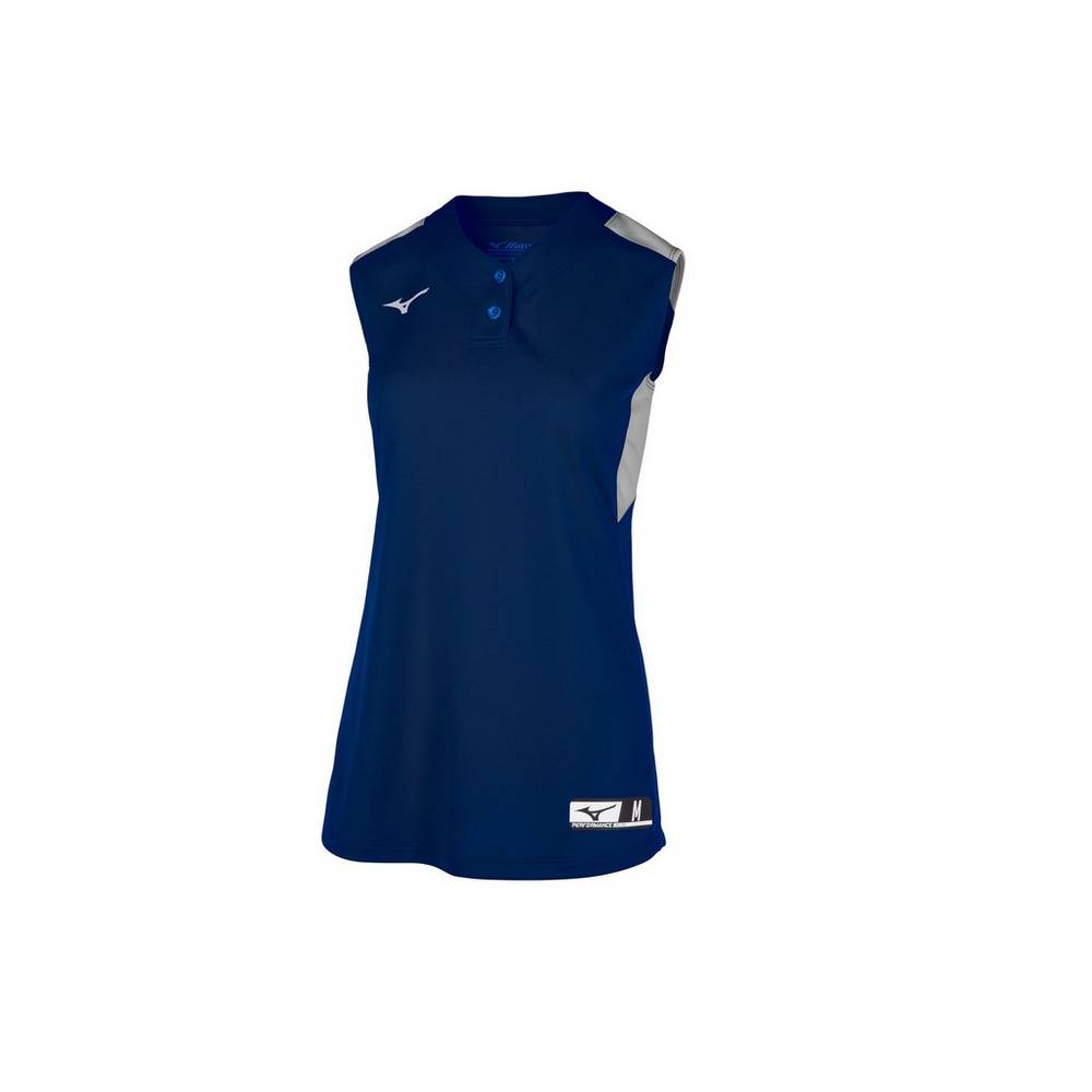 Damske Dresy Mizuno Aerolite 2-Button Sleeveless Softball Námornícka Modrá/Siva Vypredaj YRLJ75043